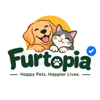 Furtopia logo – a golden retriever and a tabby cat