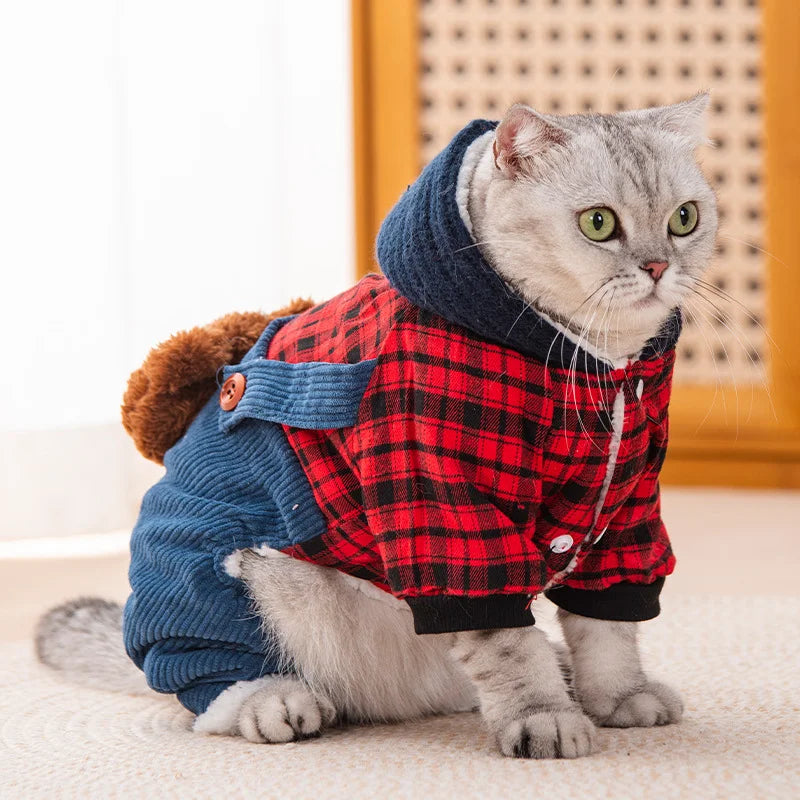 Bear Pocket Pet Hoodie Jumpsuit