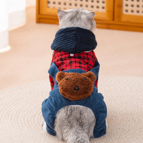 Bear Pocket Pet Hoodie Jumpsuit