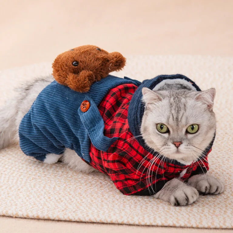 Bear Pocket Pet Hoodie Jumpsuit