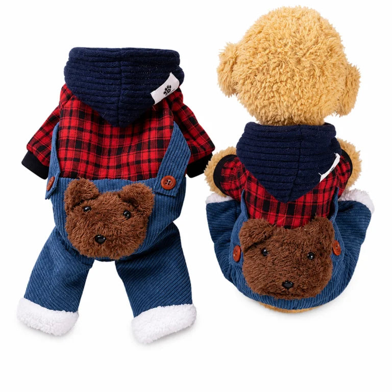Bear Pocket Pet Hoodie Jumpsuit