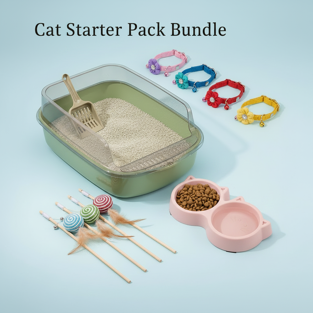 Cat Starter Pack Bundle - Blue Background