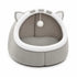 Cozy semi-enclosed arctic fleece cat cave bed